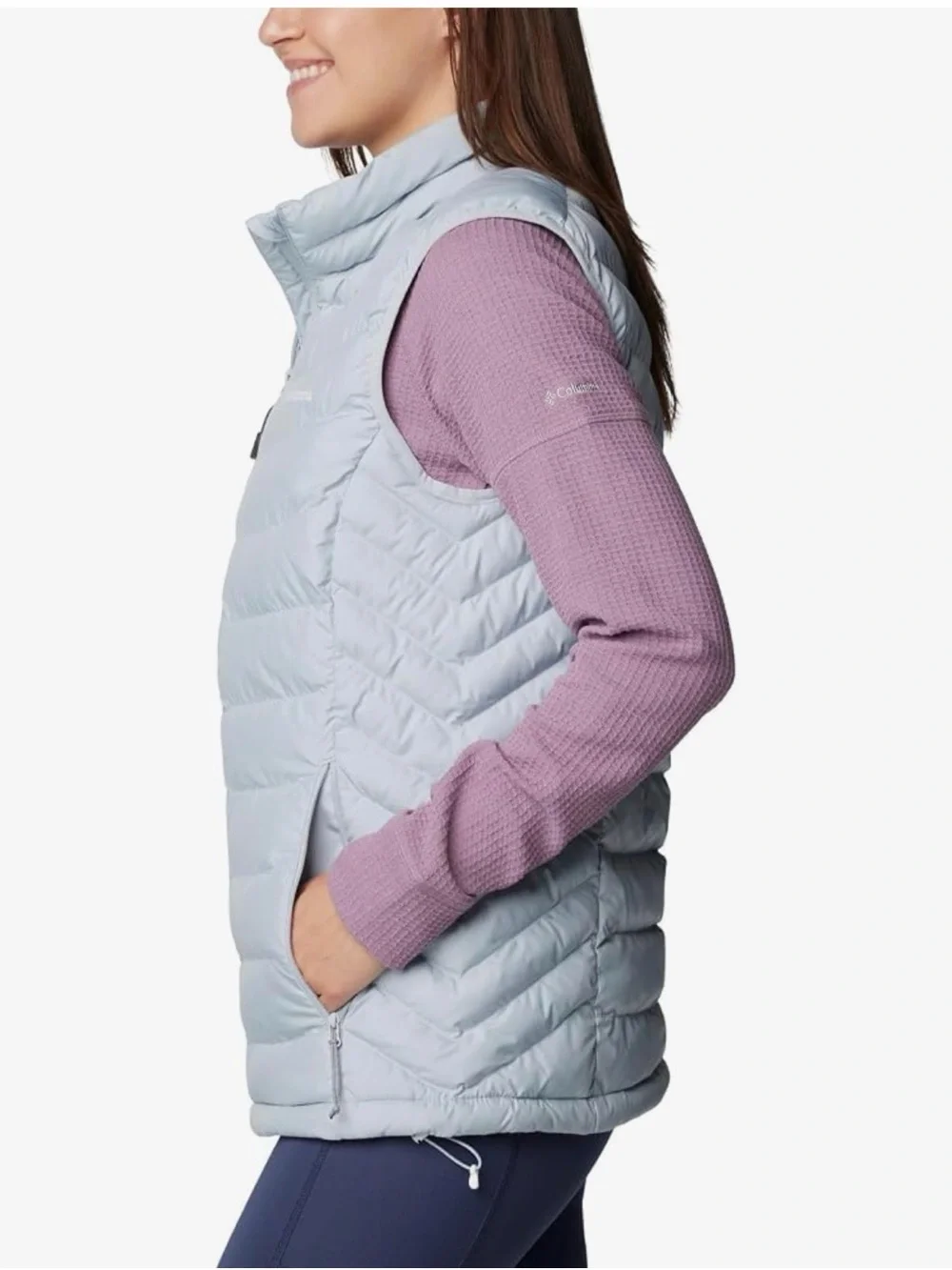 COLOMBIA POWDER LITE II PUFFER VEST CIRRUS GREY WOMEN’S LARGE